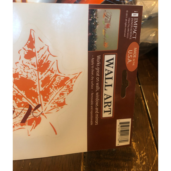 NWT Vintage Thanksgiving Fall Wall Window Art Removable Reusable Welcome Fall - Picture 5 of 6